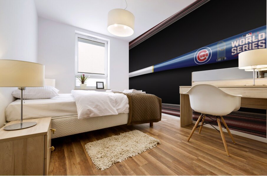 Chicago Cubs 2016 World Series Bat Art v2 Impression murale
